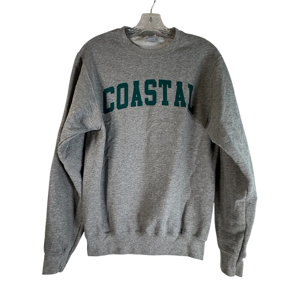 Port & Company Core Fleece Coastal Graphic Sweatshirt Grey Green Small